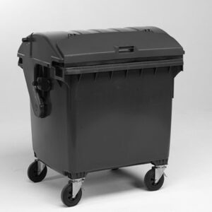 Conteneur à déchets en plastique 1100 litres avec couvercle roulant