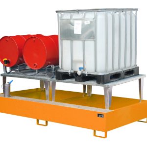 Opvangbak - 2 X 1000 l IBC met aftapverhoging