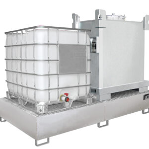 Opvangbak RVS - 2 X 1000 l IBC