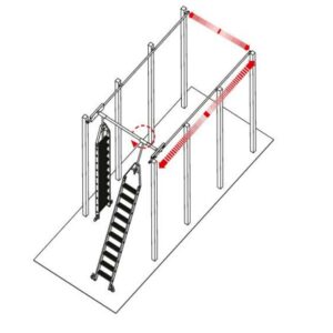 Stellingladder voor dubbele stelling met tube systeem