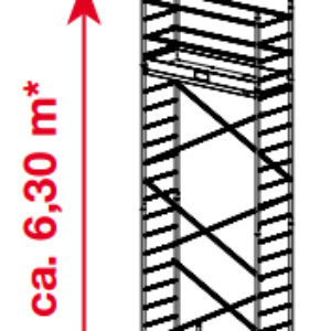 Mobiele rolsteiger ProTec - platformhoogte: 4300 mm