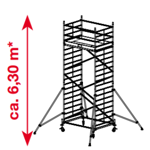 Mobiele rolsteiger ProTec XXL - platformhoogte: 4300 mm