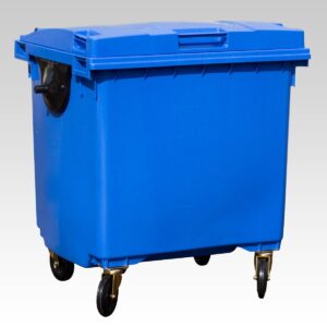 Kunststof afvalcontainer 1100 liter met plat deksel
