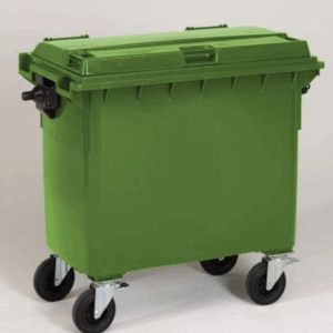 Kunststof afvalcontainer 660 liter met klapdeksel