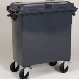 Conteneur à déchets en plastique 770 litres avec couvercle à charnière