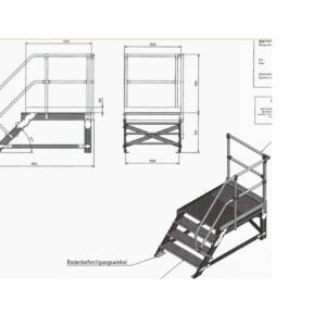 Escalier fix avec soutien - 45°